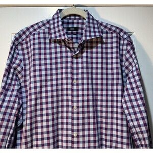 Hugo Boss Slim Fit Button Down Collar Italian Fabric Shirt Men's Size 43/17